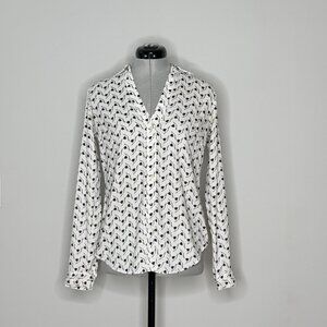 Ann Taylor Floral Printed Button Down Blouse